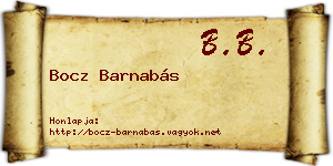 Bocz Barnabás névjegykártya