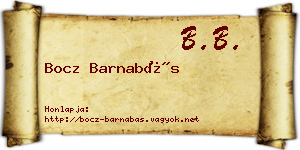 Bocz Barnabás névjegykártya